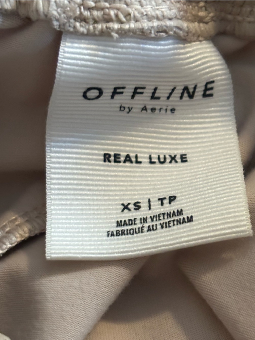 OFFLINE by Aerie Real Luxe Faux Leather Wide Leg Pants Cream Tan XS - Picture 3 of 7